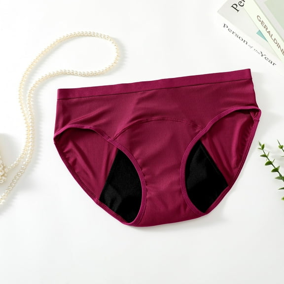 WCJM Women's Panties Seamless Hipster Underwear No Show Panties Invisibles Briefs Soft Stretch Bikini Underwears XS-XL Women's Large Size Menstrual Absorption Physiological Pants Physiological Pants