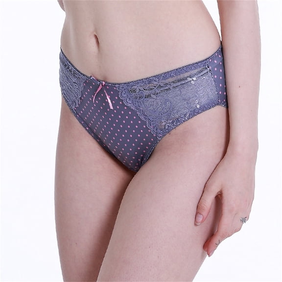 WCJM Women's Panties Women's Cotton Underwear High Waisted Ladies Panties Full Coverage Briefs 4 Pack (Regular & Plus Size) Ladies Fashion Sexy Lace Trim Briefs Waist Breathable Lightweight Plus Size