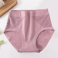 thumbnail image 1 of WCJM Women's Panties Women's Cotton Underwear High Waisted Ladies Panties Full Coverage Briefs 4 Pack (Regular & Plus Size) Women Solid Color Cotton V Neck High Waist Lace Abdominal Briefs, 1 of 9