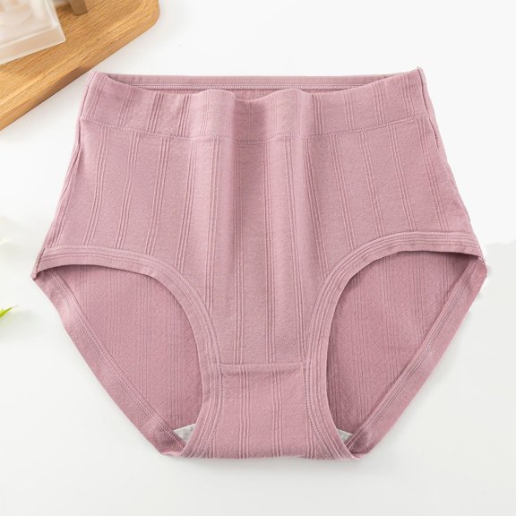 WCJM Women's Panties Women's Cotton Underwear High Waisted Ladies Panties Full Coverage Briefs 4 Pack (Regular & Plus Size) Women's High Waist Hip Plus Size Pure Postpartum Abdomen Briefs