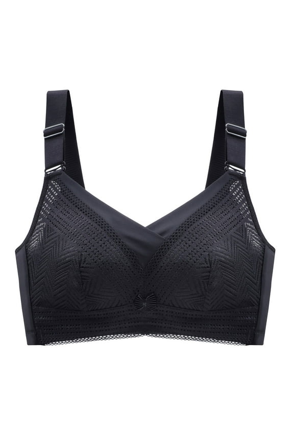 Women's Polyester Pink chemical fiber underwear Underwear For Women Push Up Adjustable Bra Tube Top Sagging Breast No Wire Full Cup Lift Underwear