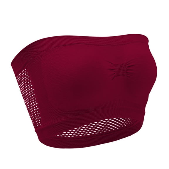 WCJM Women'S Polyester Purple Chemical Fiber Underwear Front Button Breast Lifting Bra Apricot Strapless Backless Sticky Push Up Bras For Women