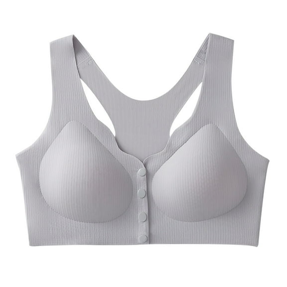 WCJM Women's Polyester,Spandex Pink nylon underwear Front Button Bra Front Closure Sports Bras Cotton Soft Everyday Sleep Bras