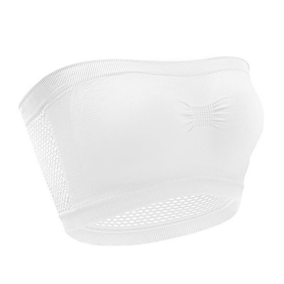 WCJM Women'S Polyester White Chemical Fiber Underwear Front Button Breast Lifting Bra Apricot Strapless Backless Sticky Push Up Bras For Women