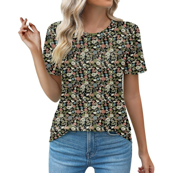 WCJM Women's Regular-Fit Short-Sleeve Crewneck T-Shirt Multipacks Daily Ritual Women's Jersey Short-Sleeve Scoop Neck T-Shirt Dress Women's Short Sleeve T-Shirt