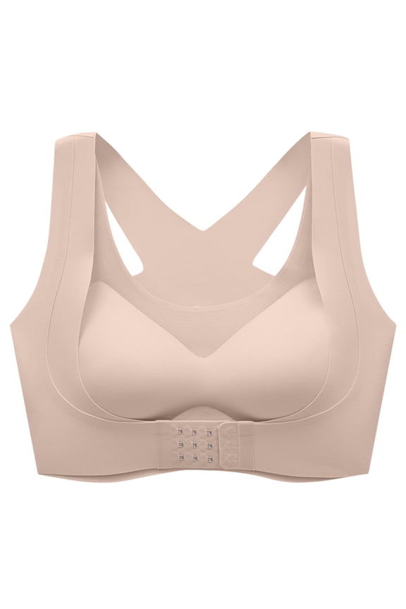 Women's Seamless Cami Bra Vest Front Hook and Eye Closure 2 In 1 for Posture and Light Bust Support Nursing Bra
