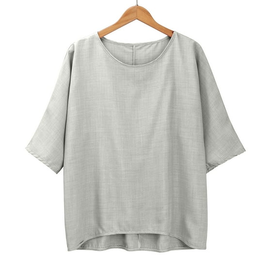 WCJM Women's Short Sleeve V-Neck Loose Casual Tee T-Shirt Tops Women's Short Sleeve T-Shirt Loose Button Shirt Top Stand Solid Color Sleeve Collar Casual Women's Shirt Women's Shirt
