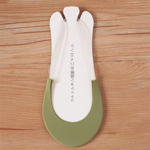 WCJM Women's Thin Liner Summer Socks Toe Topper Style Non Hidden Cotton Nylon Socks for High Heels Breathable No Show Foot Cover for Pumps(Green)