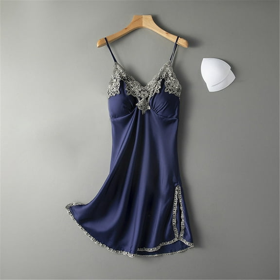 WCJM Women'S Blended Pajamas Purple Womens Short S0Leeve V Neck Homewear Pajamas Long Dress Nightgowns Sleepwear Polyester