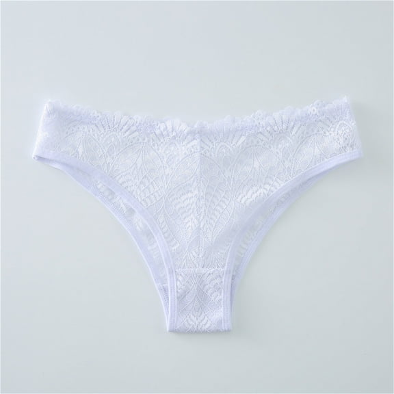 WCJM Women's chemical fiber underwear including 1PC underwear White Polyester Women's Essentials Stretch Bikini Panty Lace Trim 4 Colors Comfy FASHION Underwear