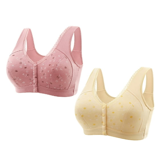 WCJM Women's cotton Beige nylon underwear Thin Laceless Ring Comfortable Breathability Underwear Large Size Brater Buckle Female Bra Deep V Neck Vest Bralette Wireless Seamless Bra