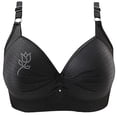 thumbnail image 1 of WCJM Women's cotton Black nylon underwear Thin Laceless Ring Comfortable Breathability Underwear Large Size Brater Buckle Female Bra Deep V Neck Vest Bralette Wireless Seamless Bra, 1 of 2