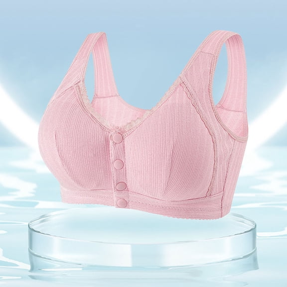 WCJM Women's cotton Blue nylon underwear Thin Laceless Ring Comfortable Breathability Underwear Large Size Brater Buckle Female Bra Deep V Neck Vest Bralette Wireless Seamless Bra