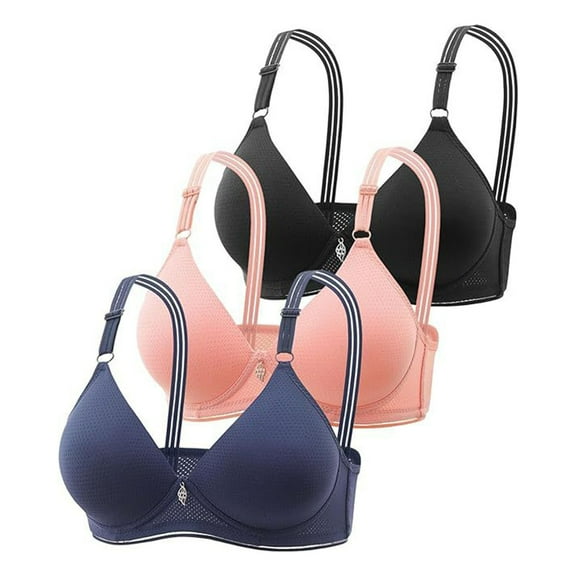 WCJM Women'S Cotton Hot Pink Nylon Underwear Comfort Bras For Women Full Coverage Underwire Button Front Closure Cotton Bra Soft Wireless Underwear Plus Size