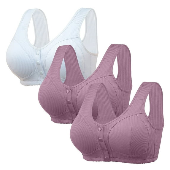 WCJM Women's cotton Pink nylon underwear Bras For Women Sexy Up Wireless Solid Color Underwear Adjustable Breathable Comfort Support Anti Drop Bra