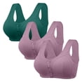 thumbnail image 1 of WCJM Women's cotton Purple nylon underwear Thin Laceless Steel Ring Comfortable Breathability Underwear Large Size Brater Buckle Female Bra Deep V Neck Vest Bralette Wireless Seamless Bra, 1 of 4