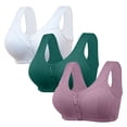 thumbnail image 1 of WCJM Women's cotton Yellow nylon underwear Thin Laceless Steel Ring Comfortable Breathability Underwear Large Size Brater Buckle Female Bra Deep V Neck Vest Bralette Wireless Seamless Bra, 1 of 5