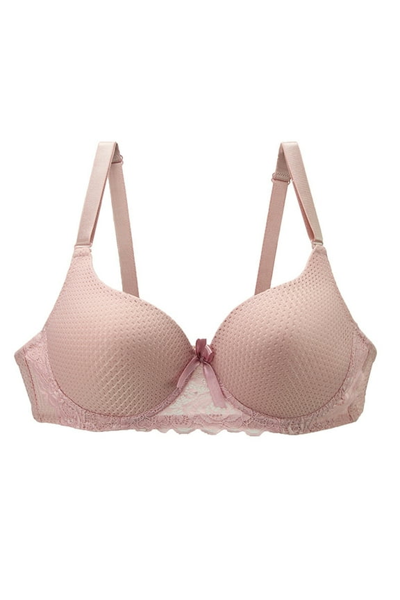 Women's nylon Blue chemical fiber underwear Bra For Womens Underwire Bra Lace Floral Bra Unlined Unlined Plus Size Full Coverage Bra