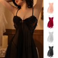 thumbnail image 1 of WCJM Women's nylon suit Blue Women'S Suspenders Similar To Sexy Underwear Home Pajamas Two Piece Lace Suspenders Home Clothes Suit satin satin, 1 of 8