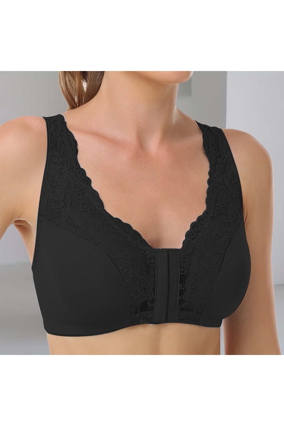 Women's polyester Orange chemical fiber underwear Women Full Cup Thin Underwear Plus Size Wireless Sports Bra Lace Bra Breast Cover Cup Large Size Vest Bras