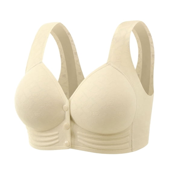 WCJM Beige Womens No Underwire Bras Plus Size Comfort Soft Bras Supportive Bralettes Cute Strong Support Sports
