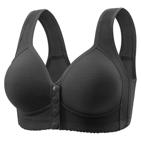 WCJM Black Womens No Underwire Bras Plus Size Comfort Soft Bras Supportive Bralettes Cute Strong Support Sports