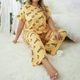 thumbnail image 1 of WCJM Womens Pajama Sets Women's Plus Size 2 Piece Pajama Set Printed Short Sleeve T Shirt and Pants Pj Set Sets, 1 of 7