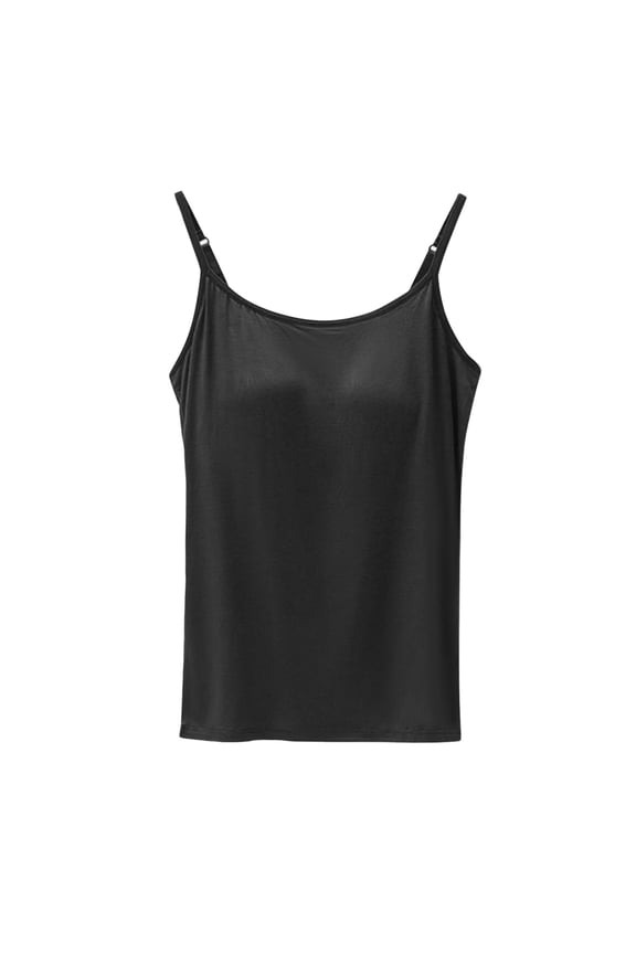 The color of Black1 polyester is the best material for summer clothing Women With Chest Pads Five Fingers Without Steel Ring Bra Cups One Sports Camisole