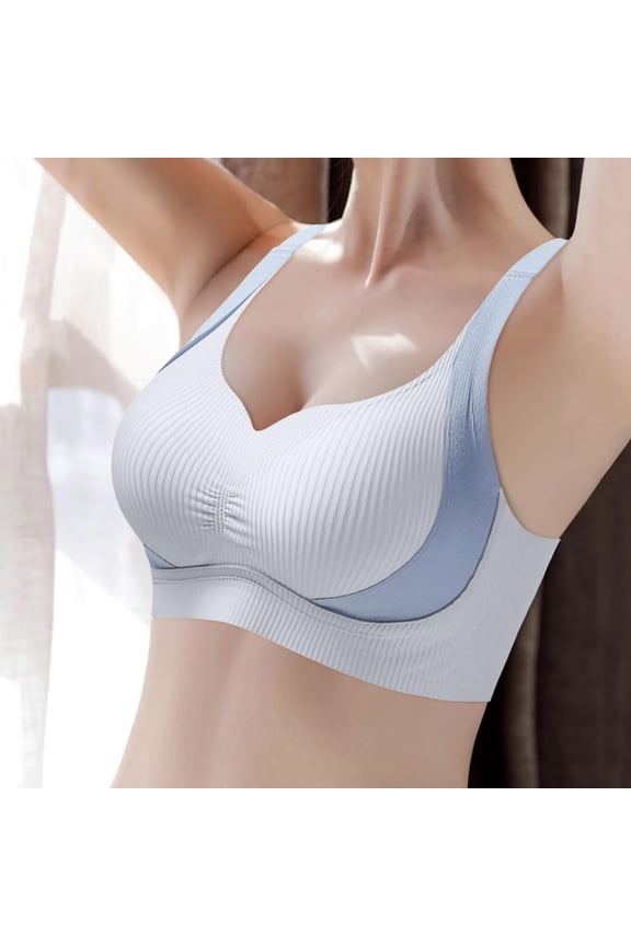 The color of Grey1 Nylon and Spandex is the best material for summer clothing Womens Wireless Bra Super Gather Bra Anti Sagging Support Pushup Lifting Bras For Older Women
