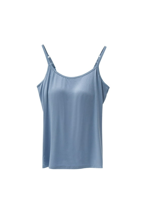 The color of Light Blue1 polyester is the best material for summer clothing Women With Chest Pads Five Fingers Without Steel Ring Bra Cups One Sports Camisole