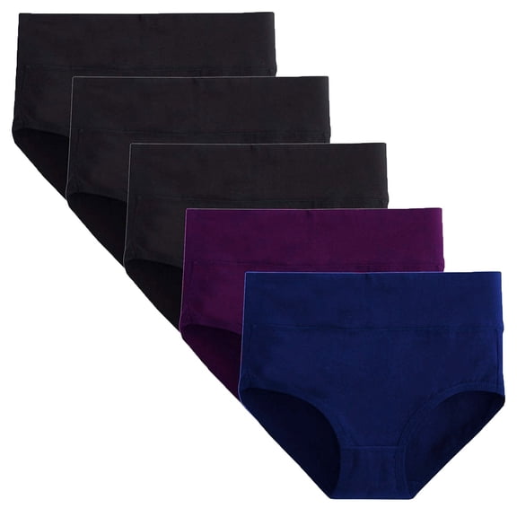 WCJM lady underwear including 5x underwear Purple Blue Black Polyester 5 Pieces Women Comfortable Lingerie Temptation Mid-waist Panties Underwear