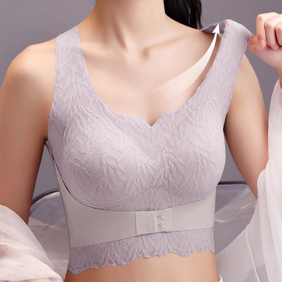 WCJM woman bl Lace Black ending bra Womens Daily Solid Sexy Lace Gathered Bra Straps Breast Cup Underwear