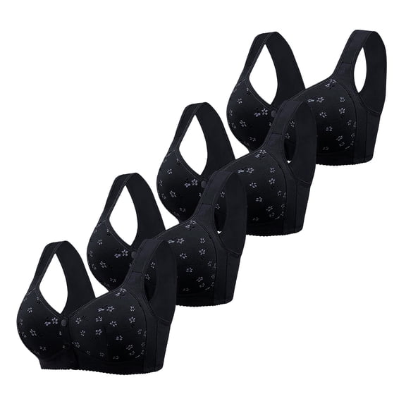 WCJM woman bl Lace Pink ending bra Women's Color Blocked Large Elastic Vest Style Without Ring Extended Lower Circumference New Lace Adhesive Front Buckle Underwear Bra