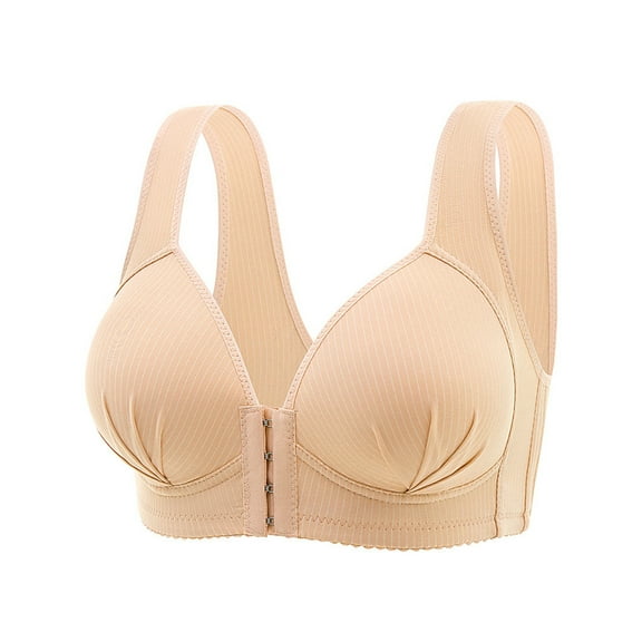 WCJM woman bl blended fabric Beige ending bra High Support Bras For Women Adjustable Strap Full Coverage Up Bras Comfortable No Underwire Wireless Bras