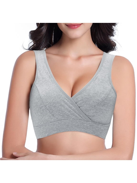 Woman Cotton Pink Ending Bra Women'S Breathable Plus Size No Underwire No Marks Hollow Bra Thin Yoga Underwear