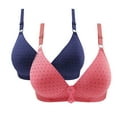 thumbnail image 1 of WCMZJ 2PCS Push Up Bras for Women Seamless Dot Wireless Comfort No Underwire Bras Everyday Adjustable Wire Free Breathable Bra Navy 34/75, 1 of 2