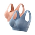 thumbnail image 1 of WCMZJ 2Pack Breathable Bras for Women No Steel Ring Plus Size Soft Cool Liftup Air Bra No Underwire High Support Underwear Multicolor 5XL, 1 of 4