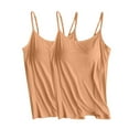 thumbnail image 1 of WCMZJ 2Pcs Womens Tank Tops with Built in Bras Padded Basic Solid Summer Casual Tops Yoga Athletic Stretch Comfort Camisole, 1 of 5