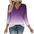 thumbnail image 1 of WCMZJ 3/4 Length Sleeve Womens Tops Summer Casual V Neck T Shirts Cute Tunic Tops for Ladies Loose Fit Dressy Blouses Black XL, 1 of 7