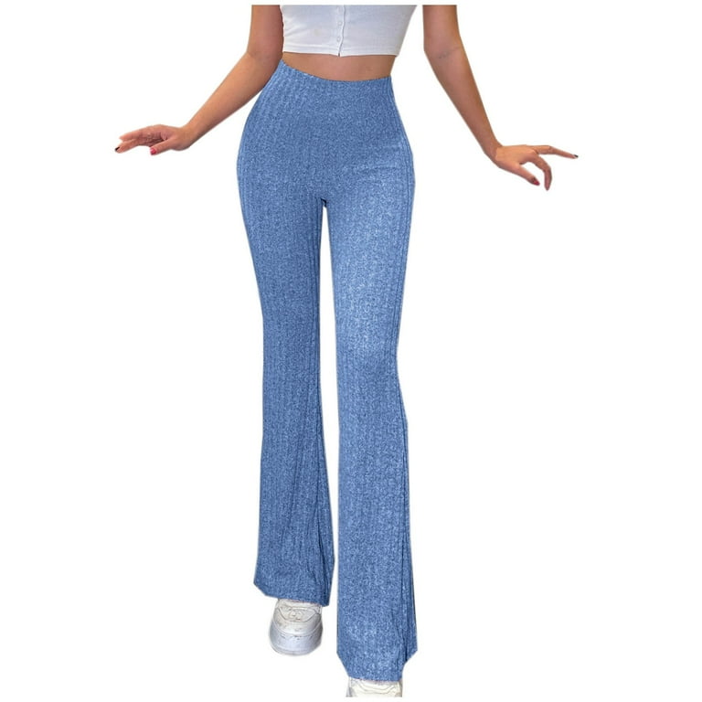 Casual Solid Solid Color Boot Cut High Waist Wide Leg Solid Color Bottoms Casual Solid Solid Color Boot Cut High Waist Wide Leg Solid Color Bottoms
