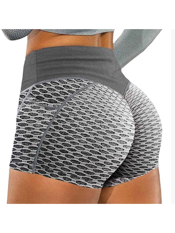 Booty Shorts For Women Scrunch Butt Lifting Shorts High Waisted Yoga Shorts Workout Gym Textured Ruched Shorts