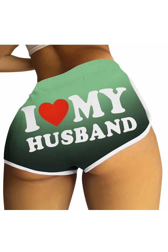 Booty Shorts for Women Sexy Naughty Letter Printed Yoga Dance Gym Workout Running Active Hot Shorts Loungewear Pajama