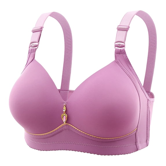 WCMZJ Bras for Women Comfort Full Coverage No Underwire Everyday Bras Adjustable Strap Smoothing V Neck Lightly Padded Bra
