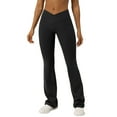 thumbnail image 1 of WCMZJ Crossover Flare Leggings for Women High Waist V Cross Bootcut Bell Bottoms Tummy Control Yoga Pants Black XXL, 1 of 4