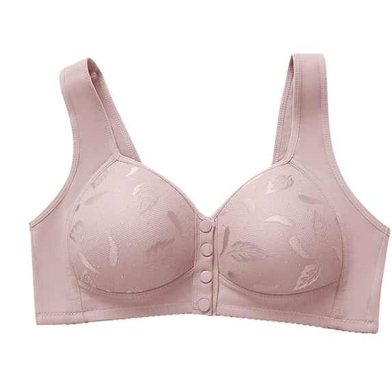 WCMZJ Daisy Bras for Older Women Plus Size No Underwire Front Closure Comfort Senior Wireless Snap Closing Bra