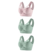 WCMZJ Hatmeo Posture Correcting Bras Hatmeo Posture Correcting Bra for Seniors Plus Size Bras No Underwire Bras 3 Pcs