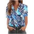 thumbnail image 1 of WCMZJ Hawaiian Shirts for Women Summer Beach Shirt Tropical Shirts Womens Hawaii Button Down Short Sleeve Blouses Button Up Tops Blue XL, 1 of 6