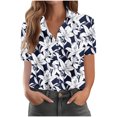 thumbnail image 1 of WCMZJ Hawaiian Shirts for Women Summer Beach Shirt Tropical Shirts Womens Hawaii Button Down Short Sleeve Blouses Button Up Tops Dark Gray L, 1 of 6