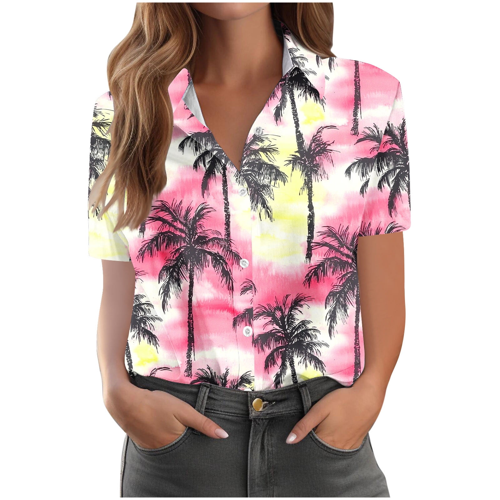 Island Pricess Pink Fitted Women's Hawaiian Shirt main image 1