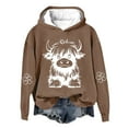 thumbnail image 1 of WCMZJ Highland Cow Sweatshirt Hoodie for Womens Cowgirl Shirt Funny Graphic Shirt Cute Shirt Country Western Sweatshirt Coffee 3XL, 1 of 4